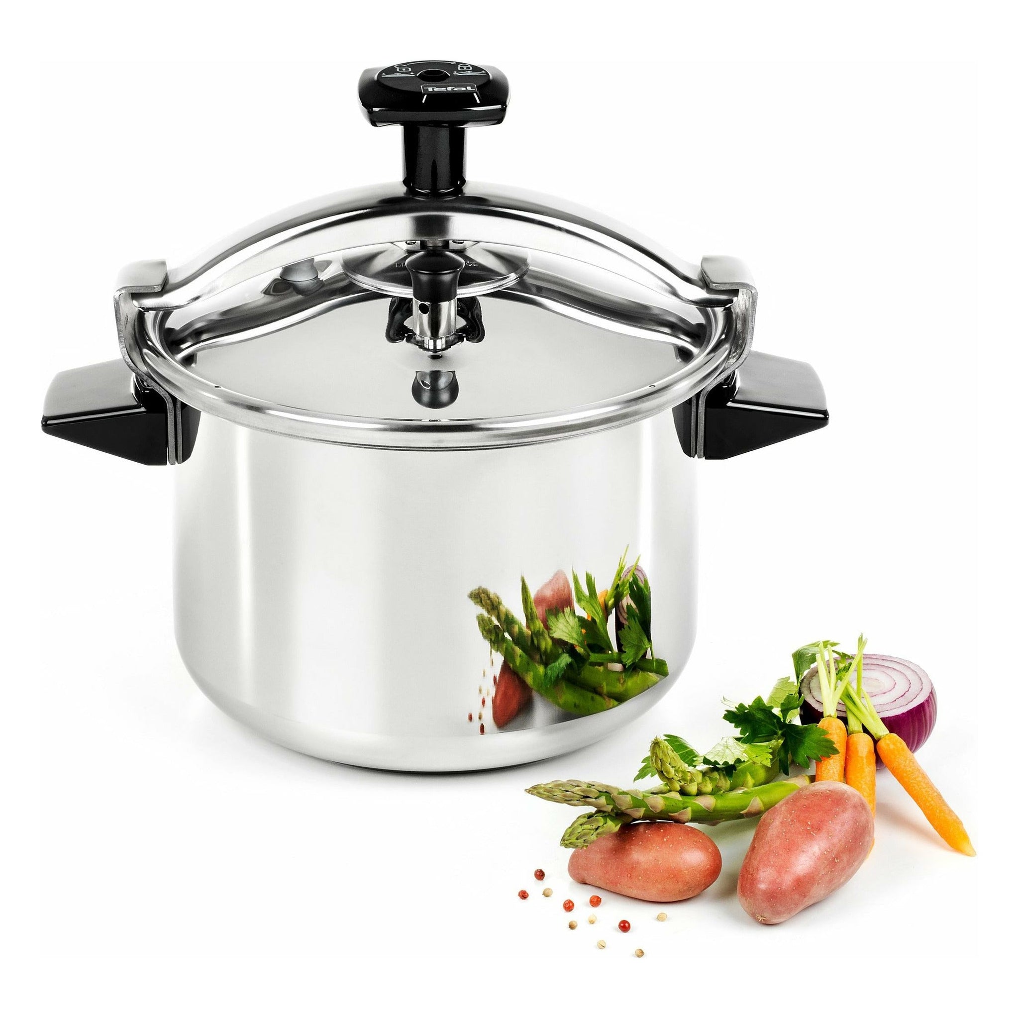 Tefal Pressure Cooker Authentic Stainless Steel  8L طنجرة ضغط اوثنتيك